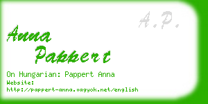 anna pappert business card